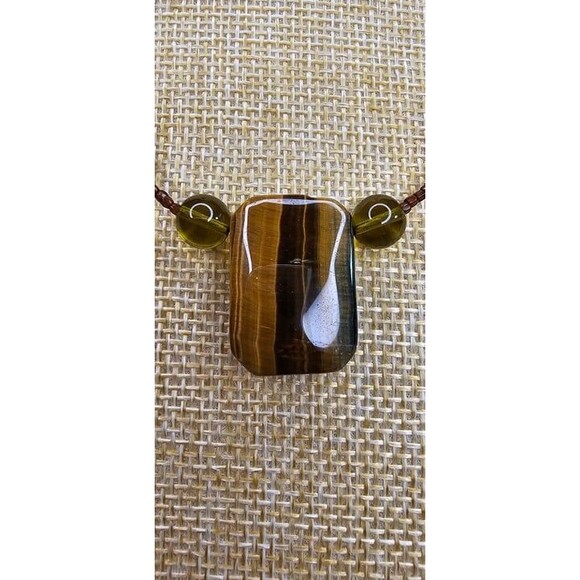 Beautiful Tiger's Eye Beaded Necklace and Earring Jewelry Set 18"L - Picture 5 of 7